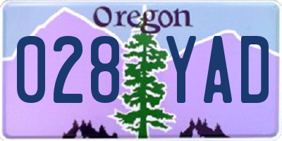OR license plate 028YAD