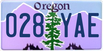 OR license plate 028YAE