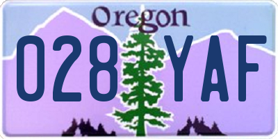 OR license plate 028YAF