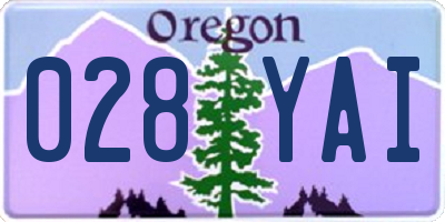 OR license plate 028YAI