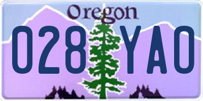 OR license plate 028YAO