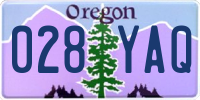 OR license plate 028YAQ