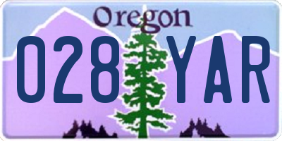 OR license plate 028YAR
