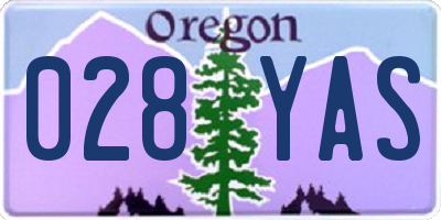 OR license plate 028YAS