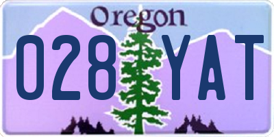 OR license plate 028YAT