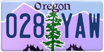 OR license plate 028YAW