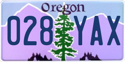 OR license plate 028YAX