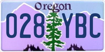 OR license plate 028YBC