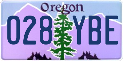 OR license plate 028YBE