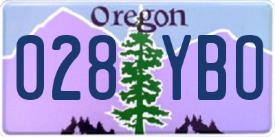 OR license plate 028YBO