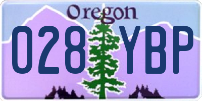 OR license plate 028YBP