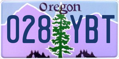 OR license plate 028YBT