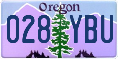 OR license plate 028YBU