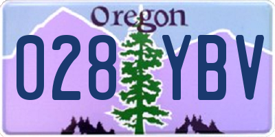 OR license plate 028YBV