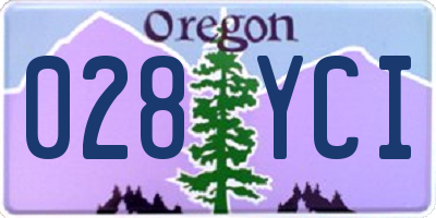 OR license plate 028YCI