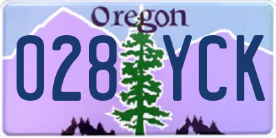 OR license plate 028YCK