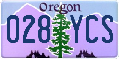 OR license plate 028YCS