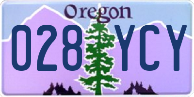 OR license plate 028YCY
