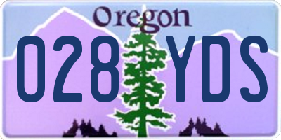 OR license plate 028YDS