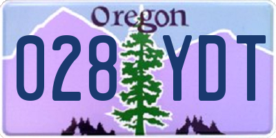 OR license plate 028YDT