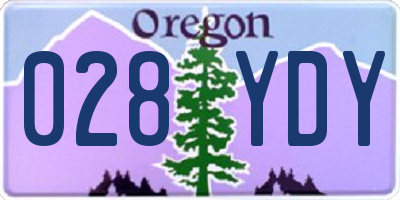 OR license plate 028YDY