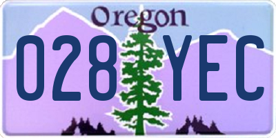 OR license plate 028YEC