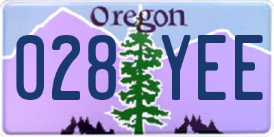 OR license plate 028YEE