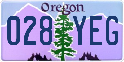 OR license plate 028YEG