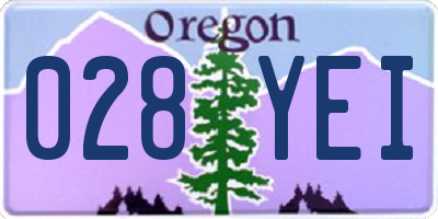 OR license plate 028YEI