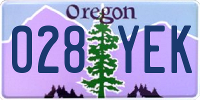 OR license plate 028YEK