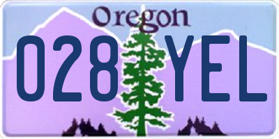 OR license plate 028YEL