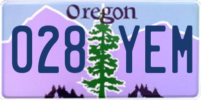 OR license plate 028YEM
