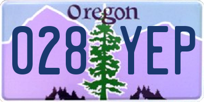 OR license plate 028YEP