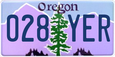 OR license plate 028YER