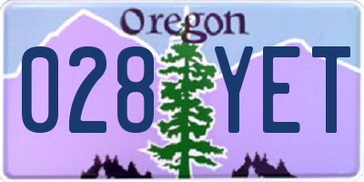OR license plate 028YET