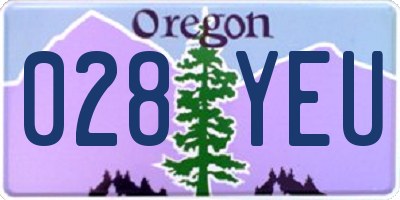 OR license plate 028YEU