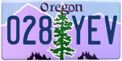 OR license plate 028YEV