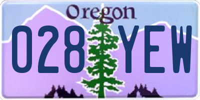 OR license plate 028YEW
