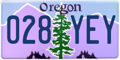 OR license plate 028YEY