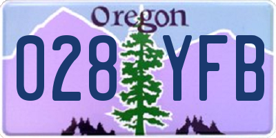 OR license plate 028YFB