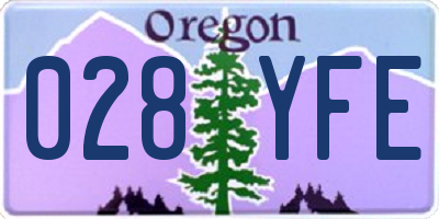 OR license plate 028YFE