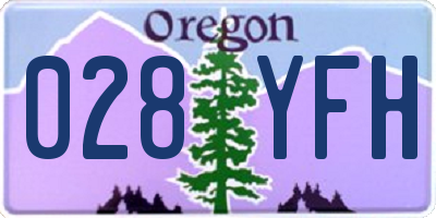 OR license plate 028YFH