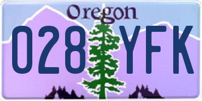 OR license plate 028YFK