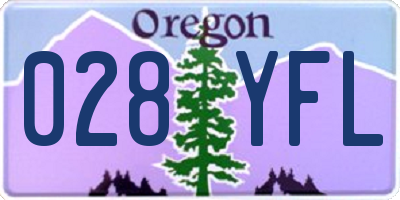 OR license plate 028YFL