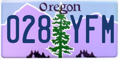 OR license plate 028YFM