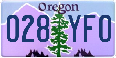 OR license plate 028YFO