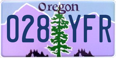 OR license plate 028YFR