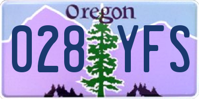 OR license plate 028YFS