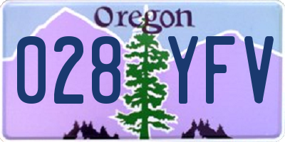 OR license plate 028YFV