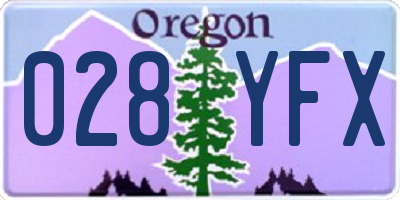OR license plate 028YFX